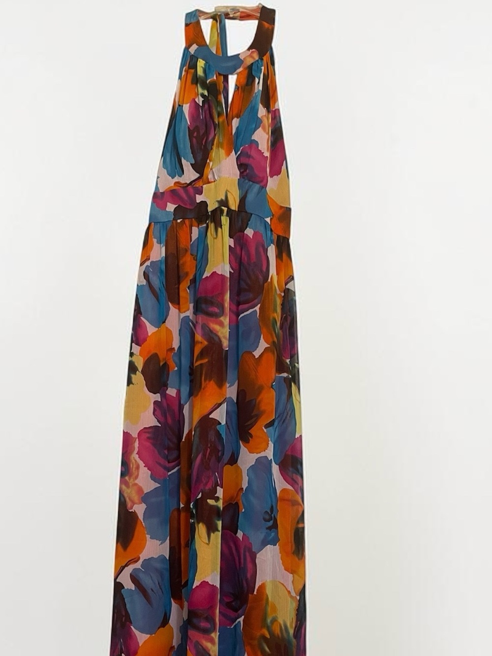 Great for a Cruise🚢!
Halter-Neck Multi-Color Floral Maxi Dress